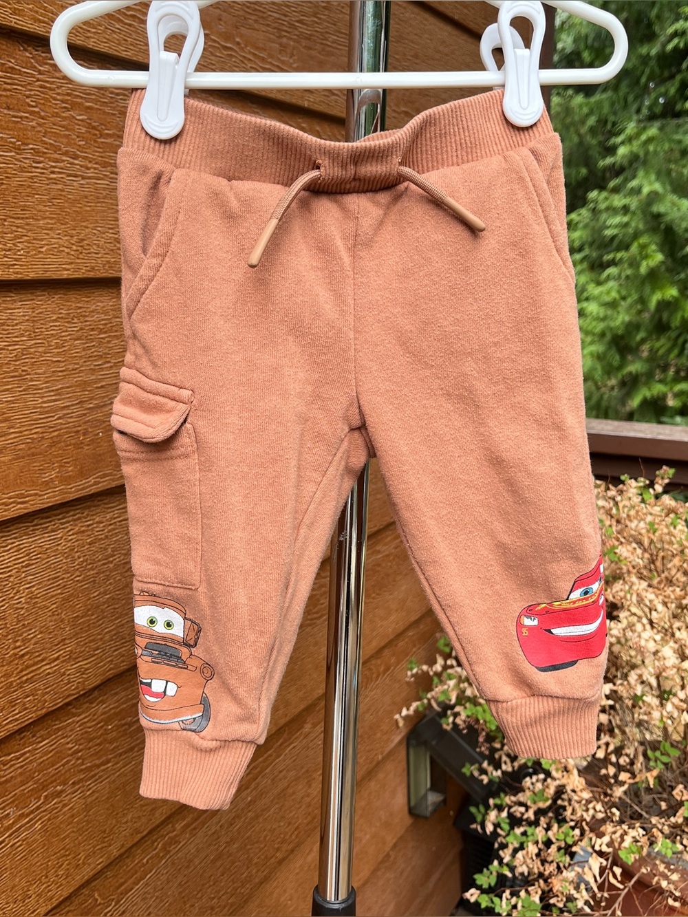 Disney Pixar Cars Tow Mater Lightning McQueen Brown Sweats Pants Baby Boys 12M